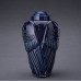 Angelic Wings - Ceramic Cremation Ashes Urn – Cobalt Metallic